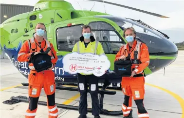  ??  ?? The County Air Ambulance HELP Appeal has donated £22,000 for five new critical blood-warming machines for Bath’s local air ambulance charity