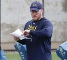  ?? JOHN BLAINE/ FOR THE TRENTONIAN ?? TCNJ football coach Casey Goff begins his second year at the helm on Friday night when the Lions travel to FDUFlorham.