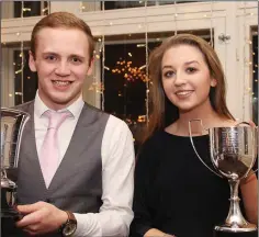  ??  ?? Stanley Hadden and Aoife Kavanagh, joint Accounting and Maths award winners.