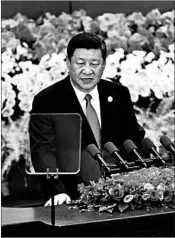  ?? MADOKA IKEGAMI/GETTY ?? China's President Xi Jinping gives a speech during the Forum on China-Africa Cooperatio­n in Beijing, China.