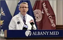  ?? FILE PHOTO ?? Dennis P. McKenna, M.D., incoming president and CEO of Albany Med, addresses measures being taken to treat patients during the COVID-19 pandemic.