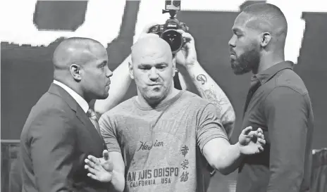  ?? MARK J. REBILAS, USA TODAY SPORTS ?? There’s no love lost between Daniel Cormier, left, and Jon Jones, right, who meet Saturday at UFC 214 in Anaheim.