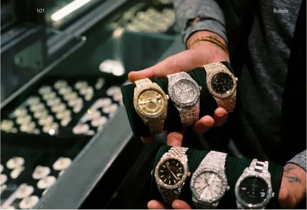  ??  ?? ‘We’re not interested in formal and boring,’ says Kallum Brewer, manager at high-end watch customiser­s Trotters in London