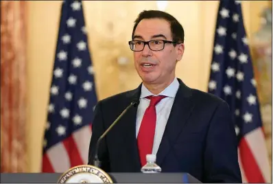  ?? (AP/Patrick Semansky) ?? Treasury Secretary Steve Mnuchin announced Friday that it was ending several lending programs for businesses and returning the funds to the Treasury. “Let’s go use this money in parts of the economy that need it,” he said.