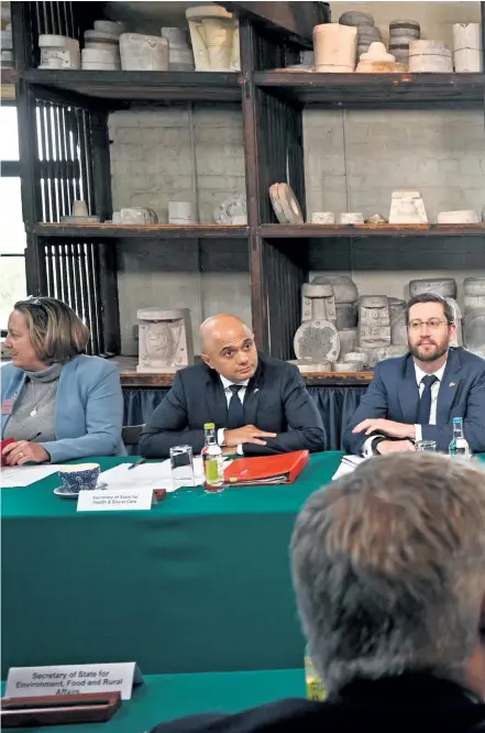  ?? ?? The Prime Minister, centre right, attends a regional Cabinet meeting at Middleport Pottery in Stoke-on-trent, yesterday
