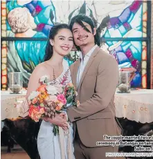  ??  ?? The couple married twice in January with an intimate ceremony in Batangas on January 10 and a bigger wedding in Subic on January 25.