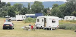  ??  ?? Travellers at Pittville Park last summer