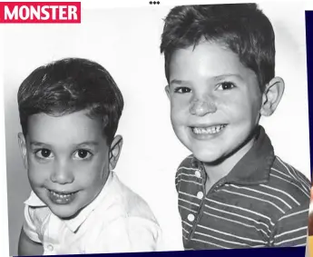  ??  ?? Double act: Aged five with little brother Bob. Right: Both in LA in 1989