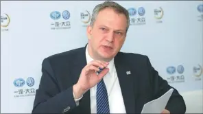  ?? PROVIDED TO CHINA DAILY ?? Juergen Unser, vice-president of FAW-Volkswagen.