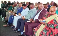  ?? ?? Ministers take notes during a consultati­ve meeting with First Lady Dr Auxillia Mnangagwa in preparatio­n for the launch of career guidance, deportment, etiquette and grooming programme at Zimbabwe House