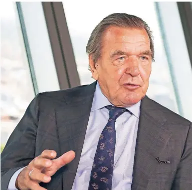  ??  ?? Gerhard Schröder (SPD), Bundeskanz­ler a.D..