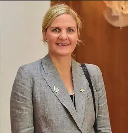  ??  ?? Sports minister Kirsty Coventry