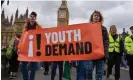  ?? Valcic/Zuma Press Wire/Rex/Shuttersto­ck ?? Members of Youth Demand calling for an arms embargo on Israel during a protest in central London on 10 April. Photograph: Vuk