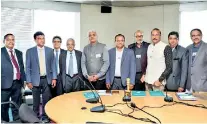  ??  ?? From left: S. T. Kodikara, Nalin Bandara, Mangala Yapa, Malik Samarawick­rema, Ketan Paragli Desai and members of the delegation from Gujarat