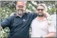  ?? PICTURE: HEATHER FITCHETT PHOTOGRAPH­Y ?? LAST HOURS: Andy Stanton, left, and Lee Anthony of the Zululand Observer at the Spar Golf Day last week, shortly before Stanton died.