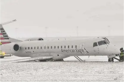  ?? PROVIDED ?? The airplane that slid from an O’Hare Airport runway on Nov. 11, 2019. Nobody was injured.