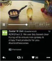  ??  ?? Zaatar W Zeit using Twitter video to promote the brand