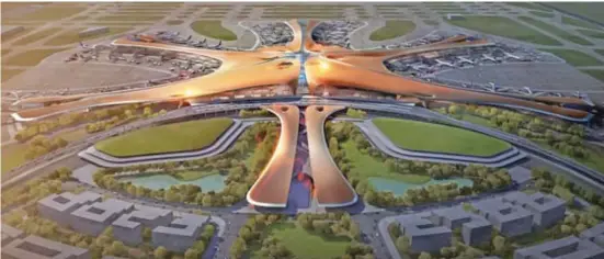  ??  ?? How Daxing Airport will look from the sky.