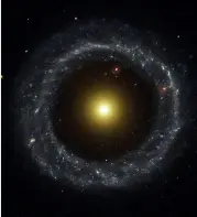  ?? ?? Right: Hoag’s Object spans around 100,000 light years and lies about 600 million light years away from Earth