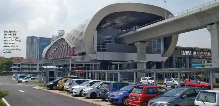  ??  ?? The Bandar Puteri LRT Station helps make Puchong East more attractive to young working adults.