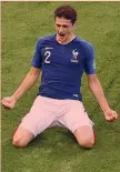  ??  ?? Benjamin Pavard, 22 anni, esulta dopo il gol all’Argentina EPA