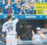  ?? JON BLACKER/THE CANADIAN PRESS FILE PHOTO ?? Don McCracken went to Jose Bautista’s final home game last fall and was hit in the mouth by a foul ball.