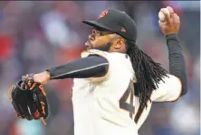  ?? Scott Strazzante / The Chronicle ?? Starting pitcher Johnny Cueto has until Saturday to decide whether to opt out of his contract with the Giants.