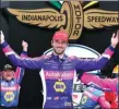  ?? ?? Alexander Rossi celebrates winning the NTT IndyCar Series Gallagher Grand Prix.