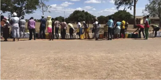  ?? ?? Bulawayo residents rely on borehole water, which cannot be relied upon to alleviate the water shortages