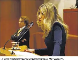  ?? Jaime Galindo ?? La vicepresid­enta y consejera de Economía, Mar Vaquero.