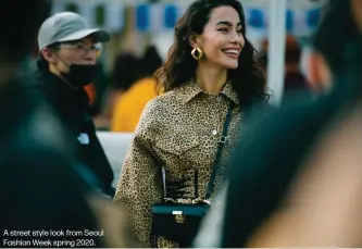  ??  ?? A street style look from Seoul Fashion Week spring 2020.