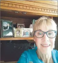 ?? Photo submitted ?? Anne Streeter of Bella Vista wore turquoise, the color of the American Lung Associatio­n, during her virtual call with Arkansas members of Congress last week.