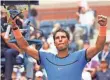  ?? ROBERT DEUTSCH, USA TODAY SPORTS ?? Rafael Nadal celebrates his first-round U.S. Open victory.