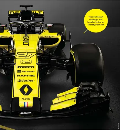  ??  ?? The new Renault challenger was launched online on Tuesday afternoon