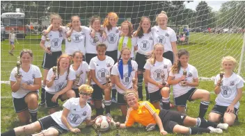  ?? [SUBMITTED] ?? The Woolwich Wolfpack U13 squad after their final game at the Walter Kirchner Tournament in Woodstock. An annual tournament that saw over 2,000 competitor­s over the course of the two-day event.