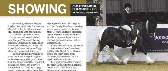  ??  ?? Dixie Chick, piloted by Lauren Collins, takes reserve ridden supreme after a successful show, which includes a HOYS qualificat­ion