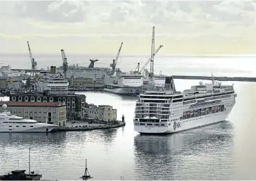  ?? Pictures: MATTEL ITALIA ?? LINER NOTES: MSC Armonia heads for the open sea off Genoa, Italy. It will add Cuba to its schedule this year