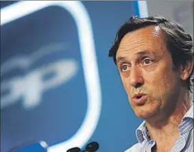  ?? VÍCTOR LERENA / EFE ?? Hernando, en una comparecen­cia en la sede del PP