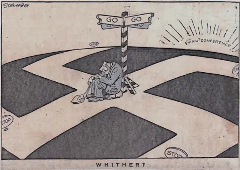  ??  ?? 086
Cartoon do “The New York Times”. “Para onde?”, perguntava-se, esperando que Évian desse a resposta