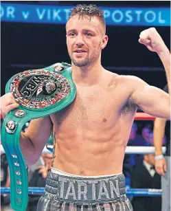  ??  ?? Josh Taylor celebrates after defeating Viktor Postol. SNS.