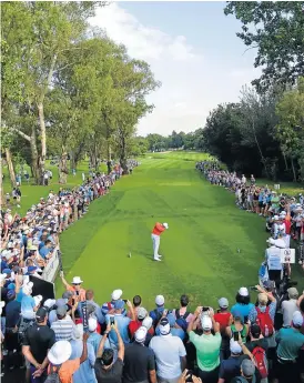  ?? /Michael Sherman ?? Scenic setting: World No 2 Rory McIlroy tees off at the SA Open’s par four 12th hole at Glendower Golf Club on Thursday morning.