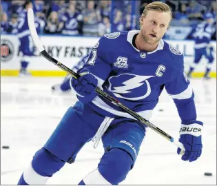  ?? AP PHOTO ?? Steven Stamkos is anxious to get back playing a meaningful game with the Tampa Bay Lightning after missing most of the 2016-17 season.