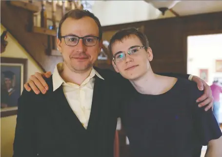 ??  ?? Andriy Bazelevsky’s younger brother, Misha, right, was murdered by an ISIS terrorist who drove into a crowd of people with a truck in France in 2016.