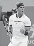  ?? GEOFF BURKE, USA TODAY SPORTS ?? Rafael Nadal celebrates his victory against Philip Kohlschrei­ber.