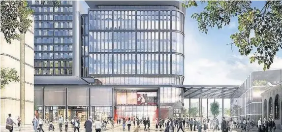  ??  ?? > An artist’s impression of new-look bus station and wider interchang­e scheme