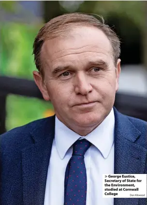  ?? Dan Kitwood ?? George Eustice, Secretary of State for the Environmen­t, studied at Cornwall College