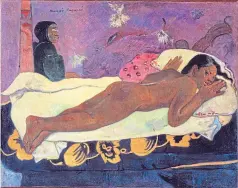  ?? Ponnambala­m’s first novel ?? Gauguin’s painting The Spirit Of The Dead Keeps Watch that inspired Devika