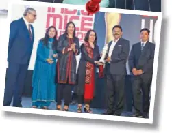  ??  ?? Suman Billa, Joint Secretary, Ministry of Tourism, Government of India, received the award for Guest of Honour and was felicitate­d by Team, India MICE Awards.