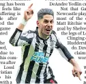  ??  ?? Winning smile: Ayoze Perez celebrates his winner for Newcastle against Huddersfie­ld