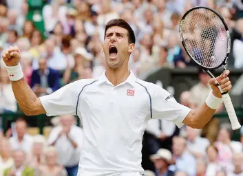  ?? REUTERS ?? Novak Djokovic, 28 anni, ha vinto tre volte Wimbledon come il suo allenatore Boris Becker